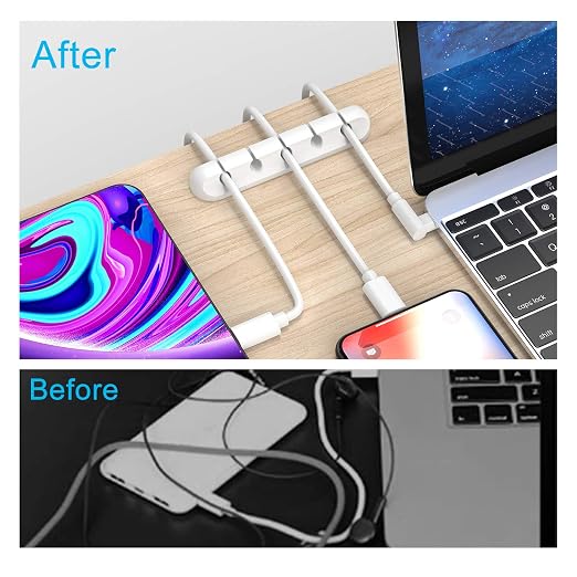 INCHOR White Cable Clips, Cord Organizer Cable Management, Cable Organizers USB - Image 2