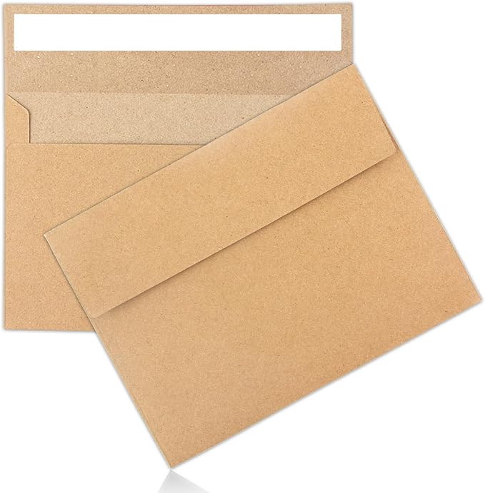 50Packs A4 Kraft Envelopes 4x 6 Inch Card Envelopes, Self Seal by JOOLOKT