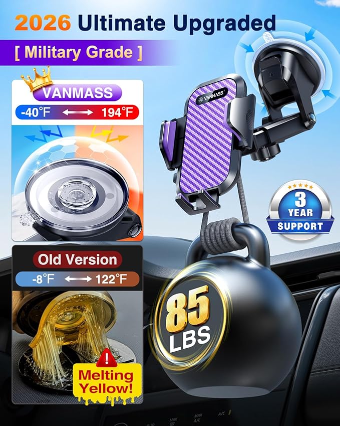 VANMASS Phone Holders for Your Car 2026 Ultimate Phone Mount Military-Grade - Image 3