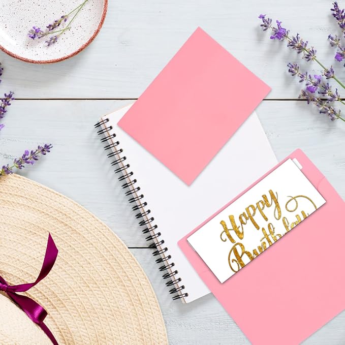 50Packs A7 Pink Envelopes 5x 7 Inch Card Envelopes, Self Seal - Image 3