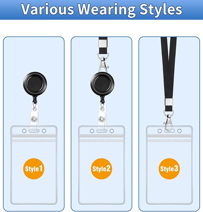 Teskyer Retractable Lanyards for ID Badges, 5 Pack | Durable Nylon Lanyard - Image 7