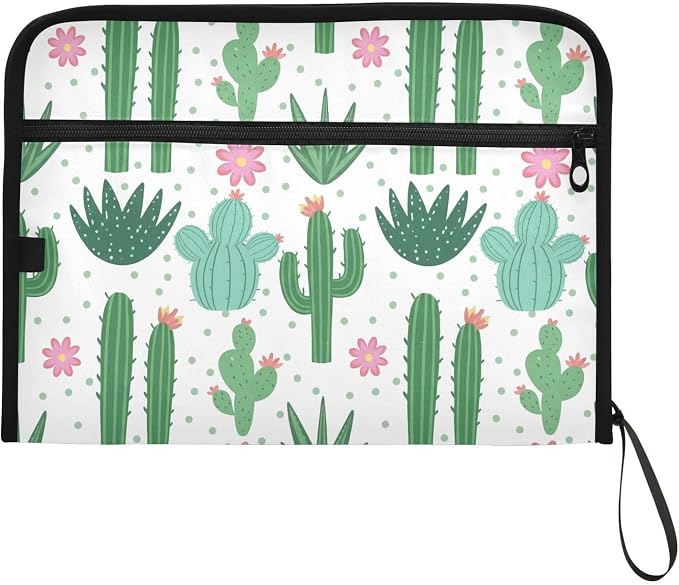 Expanding File Folder Cactus Pattern Accordion File Organizer 13 Pockets - Image 7