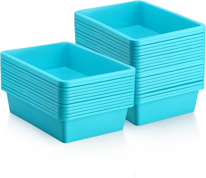 Kigley 16 Pcs Flat Storage Tray Organizer Bin Letter Size Paper Trays by Kigley