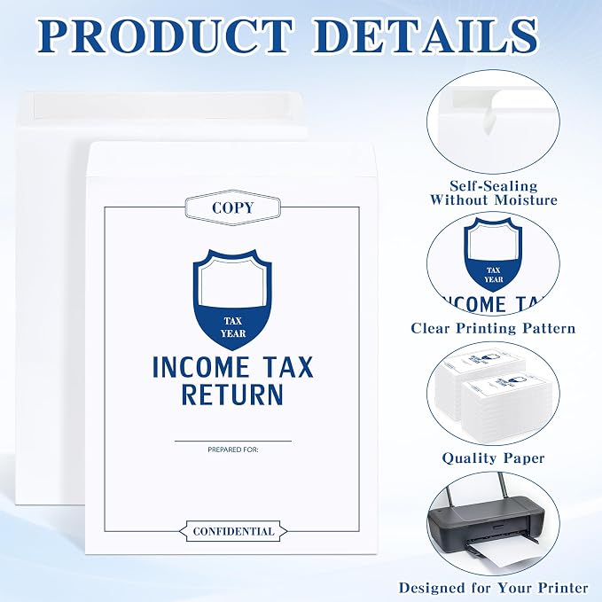 chiazllta 100Pcs Income Tax Return Envelope - Image 3