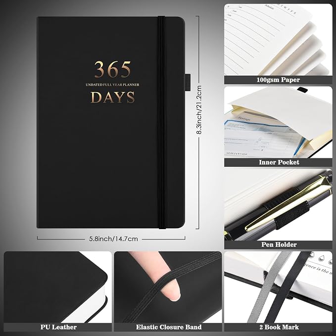 Daily Planner Undated, Planners 2026-2027, 365 Day Planners, Work Planner - Image 4