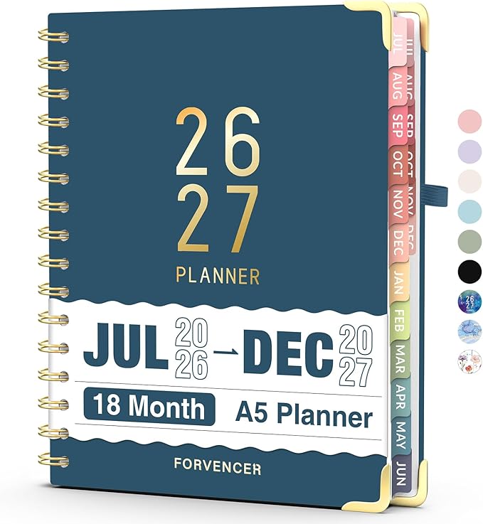 Jul 2026 - Dec 2027 Planner, Forvencer 18 Month Academic Planner 2026-2027 by Forvencer