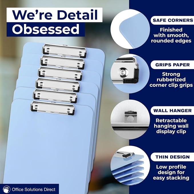 Light Blue Plastic Clipboard - Image 4