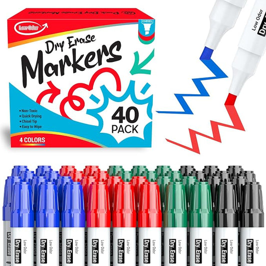ANYUKE Low Odor Dry Erase Markers, Chisel Tip Whiteboard Markers Non-Toxic by ANYUKE