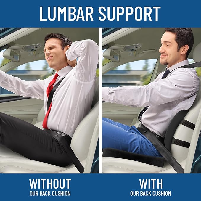 Everlasting Comfort Doctor Recommended Memory Foam Seat Cushion for Office Chairs & Car Seat - Ergonomic Office Desk Accessories for Tailbone Pain Relief, Sciatica & Back Support-DeskLoop Office