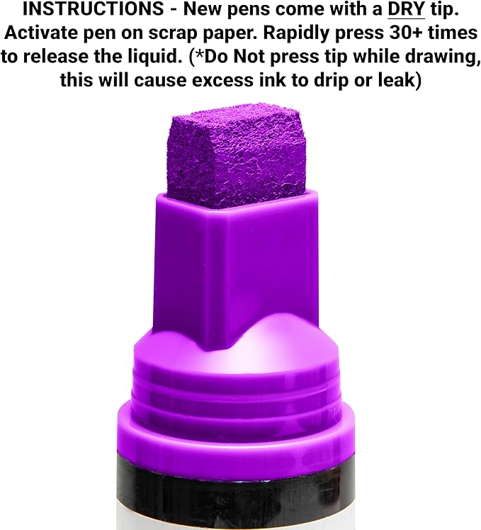 Glass Pen Window Marker: Liquid Chalk Pens for Glass, Whiteboard Markers with Washable Paint - Graduation, Car Windows, Mirror Pen, Storefront, Wedding, Parade, Party & Holiday (Purple, Jumbo Tip)-DeskLoop Office