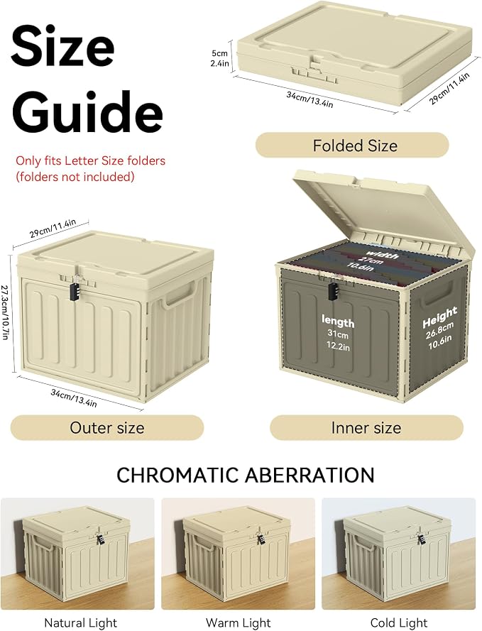 Oterri Lockable Plastic File Box - Image 2