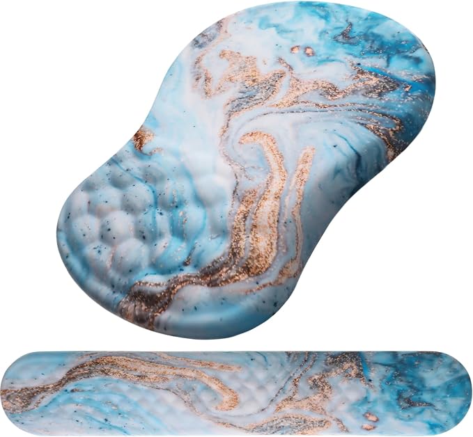 Mouse Pad Wrist Support, Laokiiy 2 in 1 Keyboard Wrist Rest+ Ergonomic Mouse Pad by Laokiiy