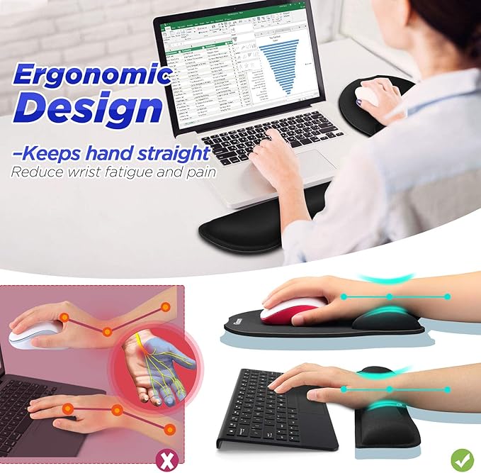 Gimars Upgrade Enlarge Superfine Fibre Soft Smooth Gel Ergonomic Mouse Pad - Image 3