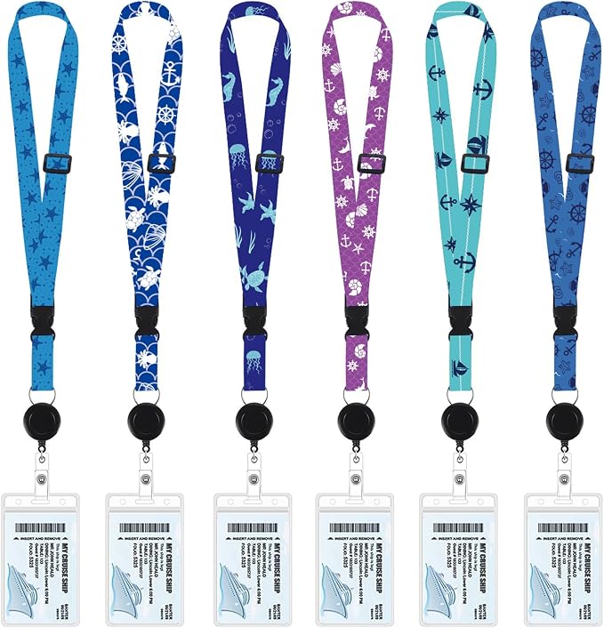 6 Pack Cruise Lanyards for ID Badges & Ship Cards by Unknown