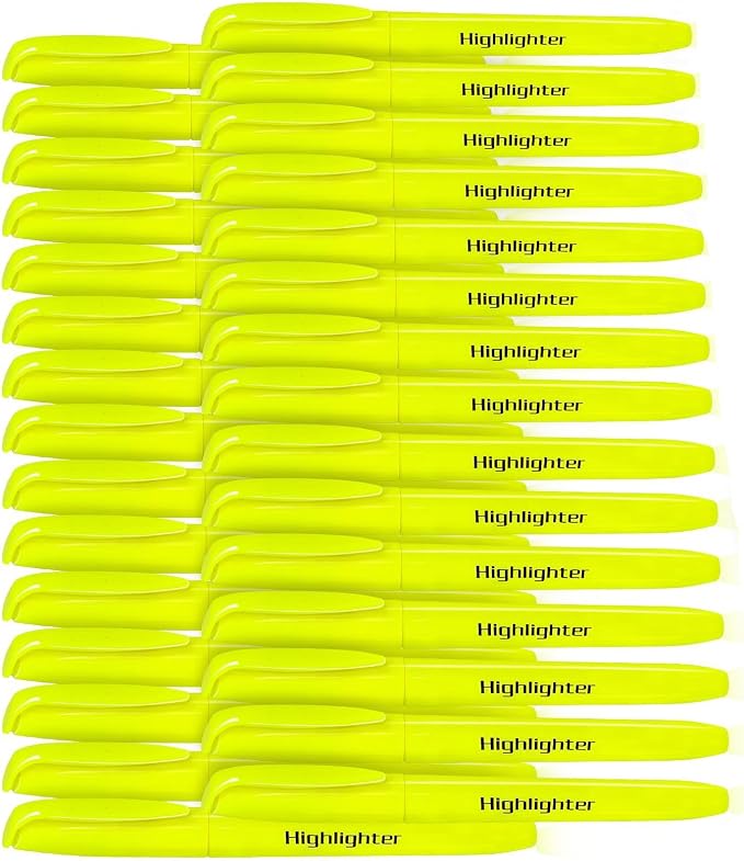 MGKO 30 Pack Bright Yellow Highlighters by MGKO