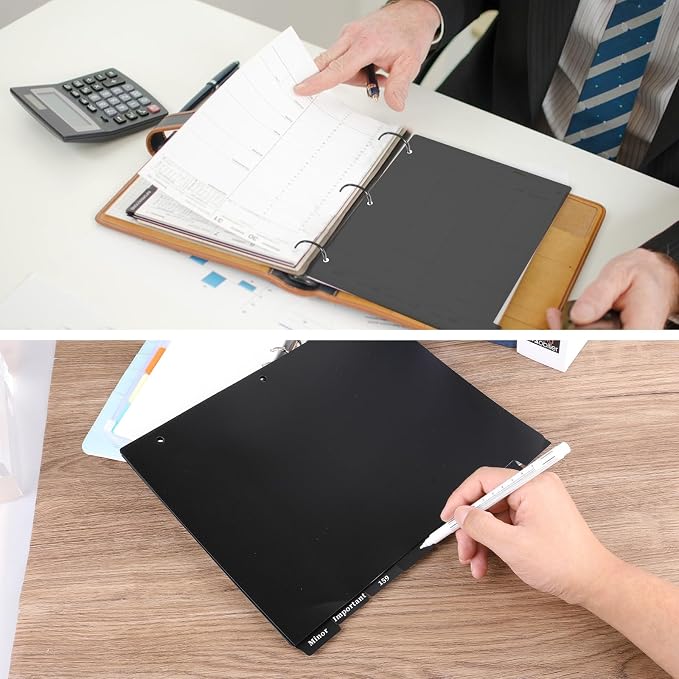 Black Binder Dividers, 8-Tab Sturdy Plastic Dividers, Binder Dividers - Image 5