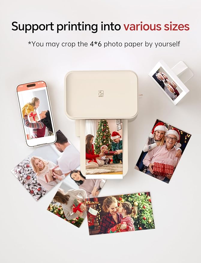 HPRT Photo Printer 4x6,+20 Sheets&1ribbon, Picture Printer for iPhone, Android, Smartphone, AR Video Printing, Portable Photo Printers CP4100-DeskLoop Office