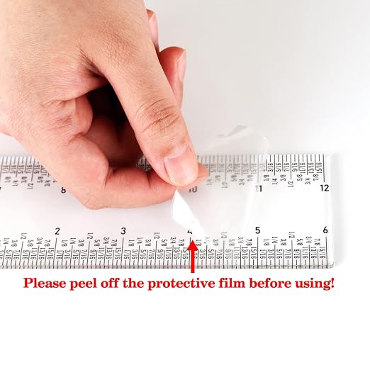 5 PCS 12" Clear Acrylic Ruler Zero-Centering Ruler - Image 6