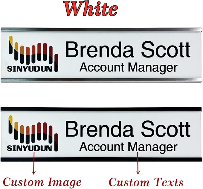 2" x 8" Personalized Aluminum Name Plates, Custom Office Desk or Wall Name - Image 3