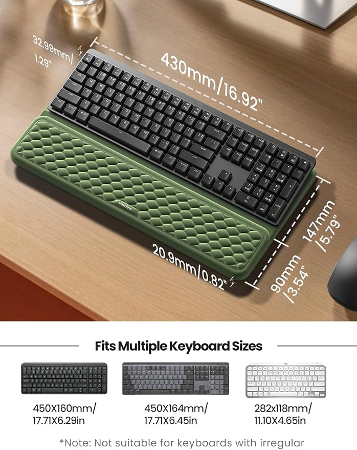 Vaydeer Wrist Rest with Keyboard Stand, Computer Wrist Support Pad, Ergonomic - Image 6