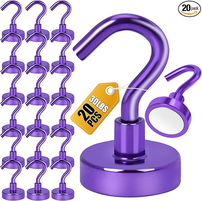 DIYMAG Magnetic Hooks, 30Lbs Strong Heavy Duty Cruise Magnet S-Hook by DIYMAG