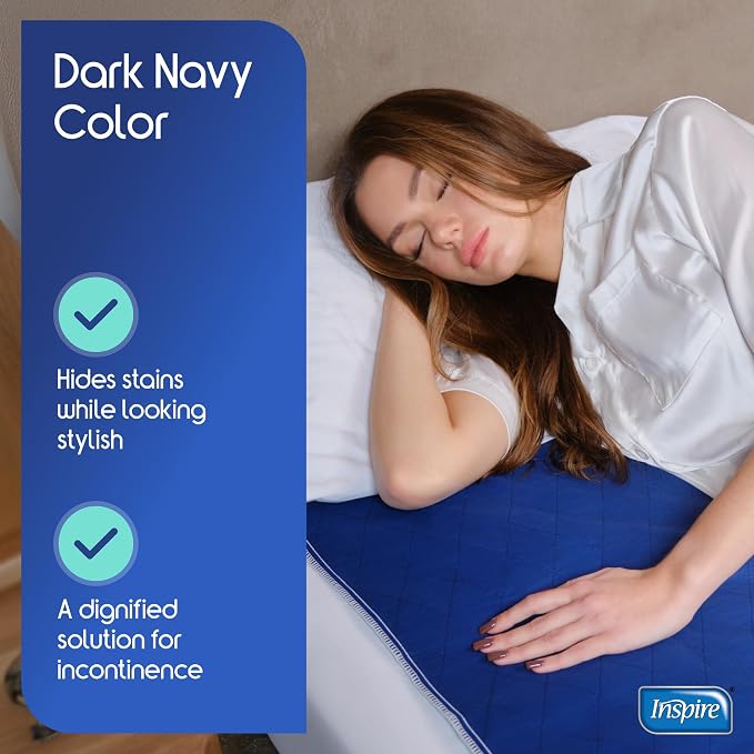 Inspire Waterproof Washable Mattress Pad, Quilted and Dark Colored to Hide - Image 6