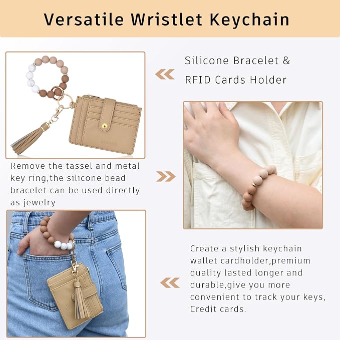 BAOSIWA Silicone Bracelet Keychain Wallet - Image 5