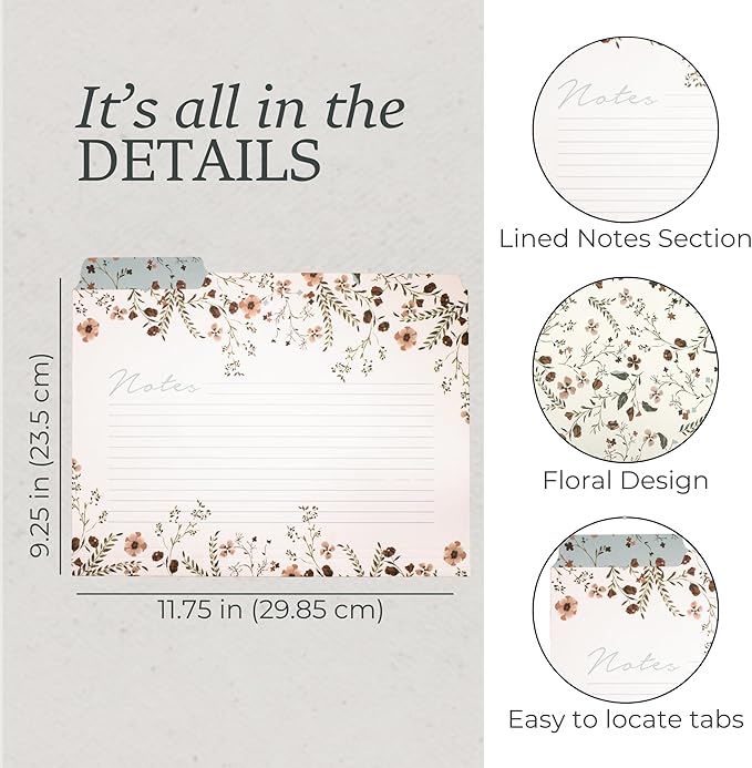 Steel Mill & Co. Set of 6 File Folders, Woodland Floral | Thick Sturdy - Image 4