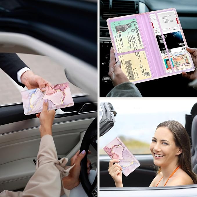 Car Registration and Insurance Holder，Colour Patterns Men Women Car License - Image 3