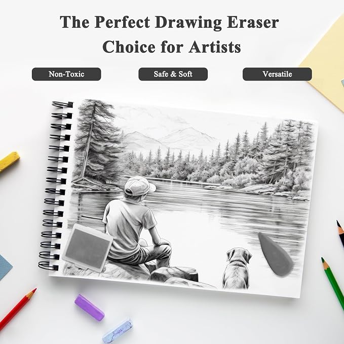 Kneaded Eraser for Artists, Soft Kneadable Eraser for Drawing, Moldable Rubber - Image 3