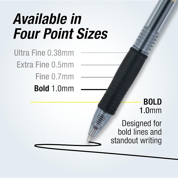 Pilot G2 Premium Refillable & Retractable Rolling Ball Gel Pens, Bold Point - Image 4