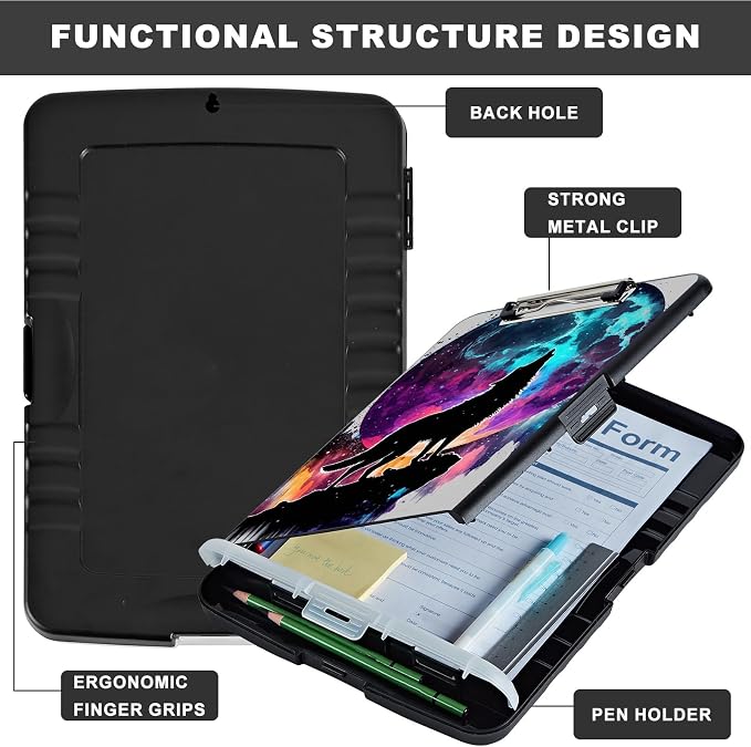 Clipboard with Storage, Heavy Duty Plastic Storage Clipboard with Low Profile - Image 6