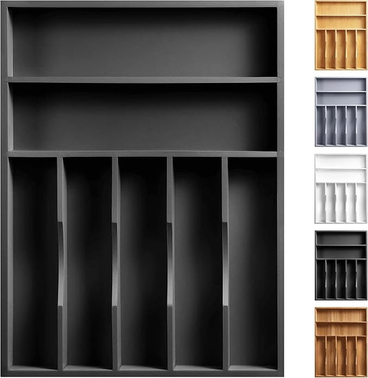 oridom Kitchen Bamboo Silverware Organizer, Kitchen Drawer Organizer by oridom