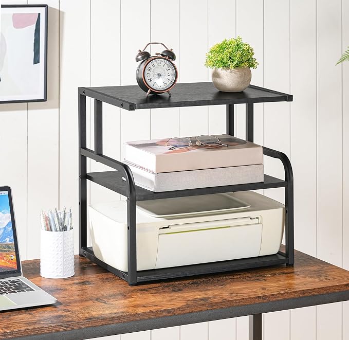 HOOBRO Printer Stand, 3-Tier Desktop Printer Table, Under Desk Printer Storage - Image 4