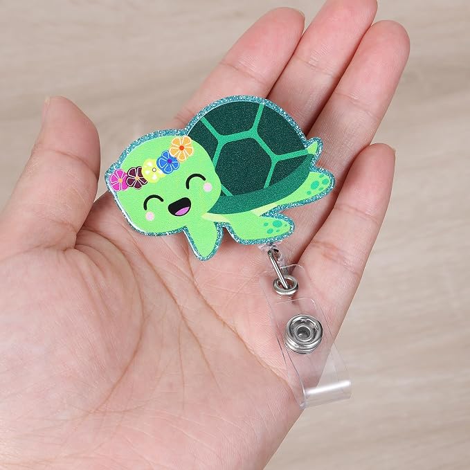 Cute Turtle Badge Reel, Funny Retractable ID Card Badge Holder, Name Tag Work - Image 3
