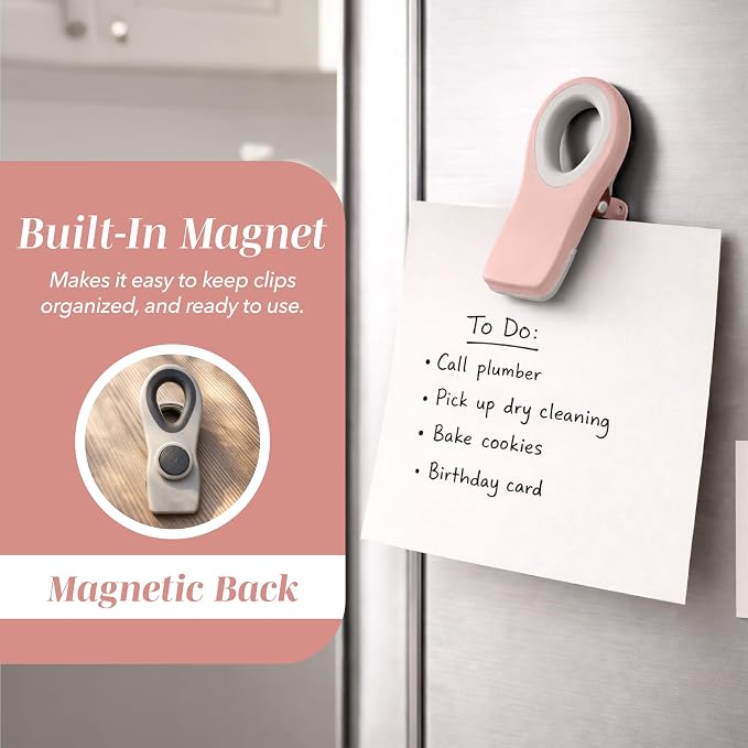 COOK WITH COLOR Bag Clips with Magnet- Food, Bag - Image 2