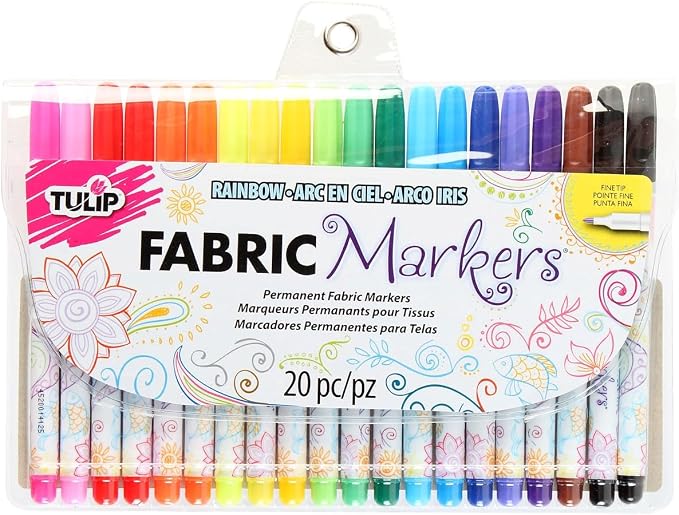 Tulip Permanent Fabric Markers Rainbow 20 Pack - Image 2