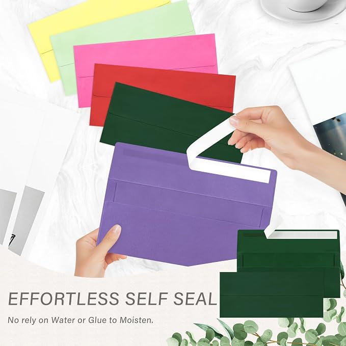 200 Pack #10 Business Envelopes, Self Seal Standard Christmas Dark Green - Image 5