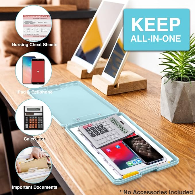 Sooez Clipboard with Storage, Plastic Storage Clipboards with Low Profile Clip - Image 5