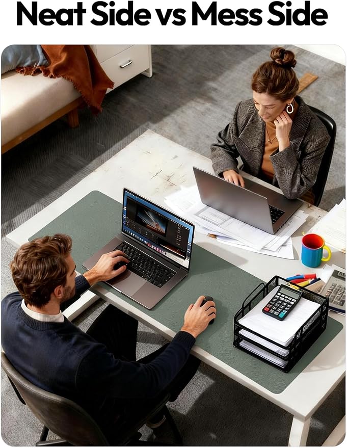YSAGi Leather Desk Protector, Office Mat, Large Mouse Mat, Non-Slip PU Leather - Image 6