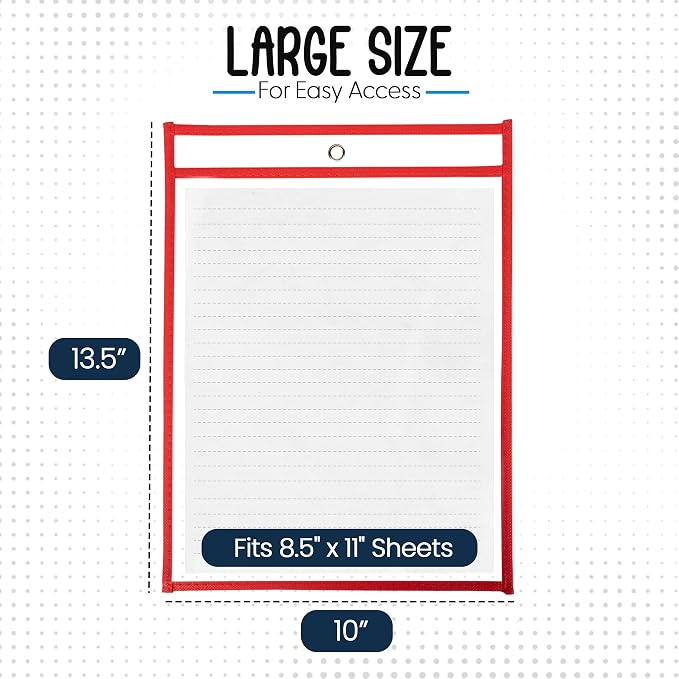Essex Wares - 6 Pack, Dry Erase Pocket Document Protectors, Water-Resistant & - Image 2