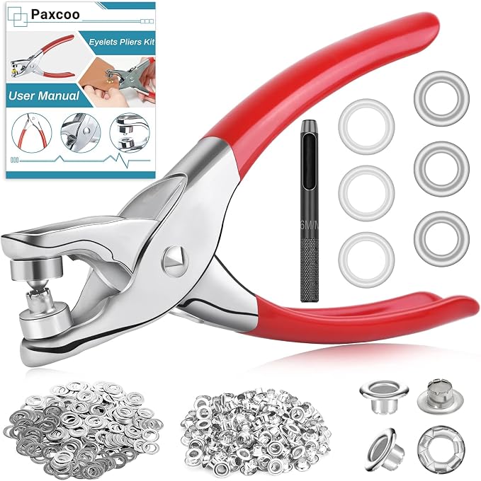 803Pcs Grommet Tool Kit 6mm 1/4 Inch Eyelet Kit by PAXCOO
