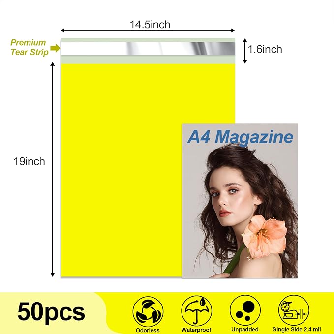 JinRuiKJ Thank You Poly Mailer 14.5x19 Inch 50 PCS, Shipping Bags - Image 2