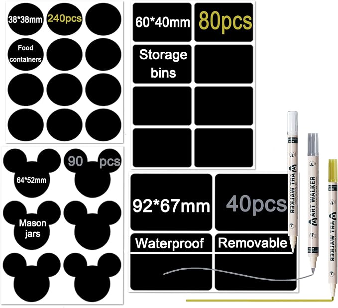 Chalkboard Labels-450Pcs Black Removable Labels by Unknown