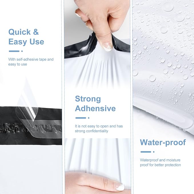 Metronic Poly Mailers 6x9 inch 1000Pcs White Small Shipping Bags - Image 3