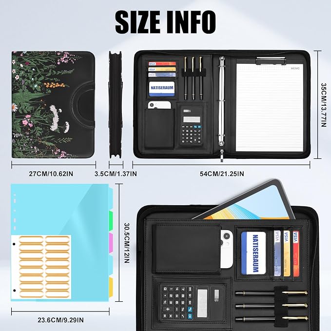 Portfolio Binder 3 Ring Includes Pen and 5 Dividers - Image 4