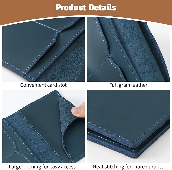 Jack&Chris Leather Passport Holder, Handmade Passport cover, Travel Wallet - Image 4