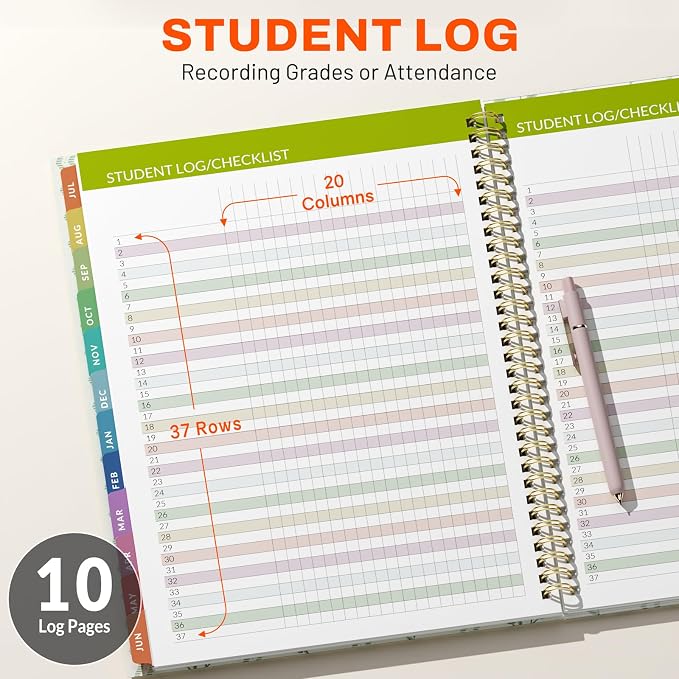 SUNEE Teacher Planner 2026-2027 Academic Year, 7 Periods Lesson Plan Book Jul - Image 4