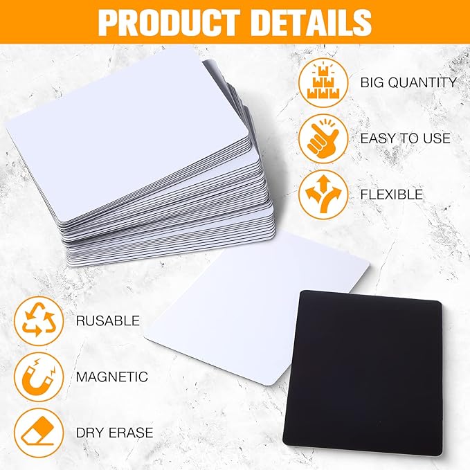 Spakon 50 Pack Dry Erase Blank Magnetic Labels Magnets Multipurpose Erasable - Image 3