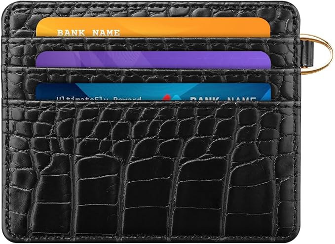 Slim Credit Card Holder Crocodile Wallet Women Thin Alligator Wallets RFID - Image 8